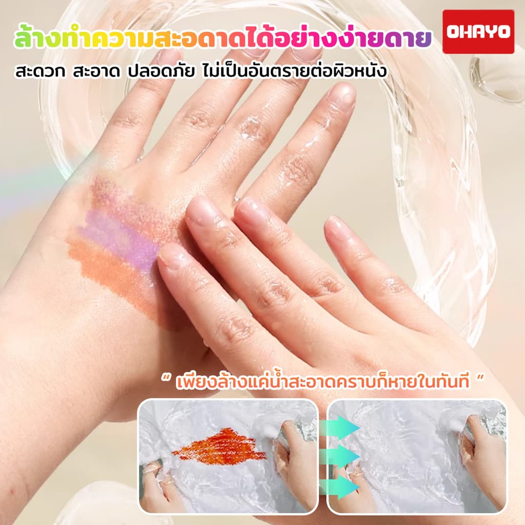 สีเทียนระบายน้ำ สีเทียนเด็กปลอดสารพิษ ดินสอผ้าไหม สําหรับเด็ก กราฟิตี้ของเด็ก สีเทียน ของเล่นระบายสีเด็ก รูปที่ 7
