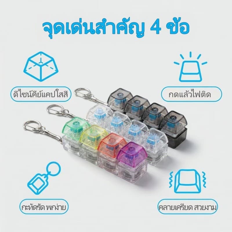 คีย์บอร์ดจิ๋ว 4/9 ปุ่ม ของเล่นคลายเครียด เสียงคลิก พวงกุญแจ ของเล่นตั้งโต๊ะ ของขวัญน่ารัก สต็อกไทย รูปที่ 8