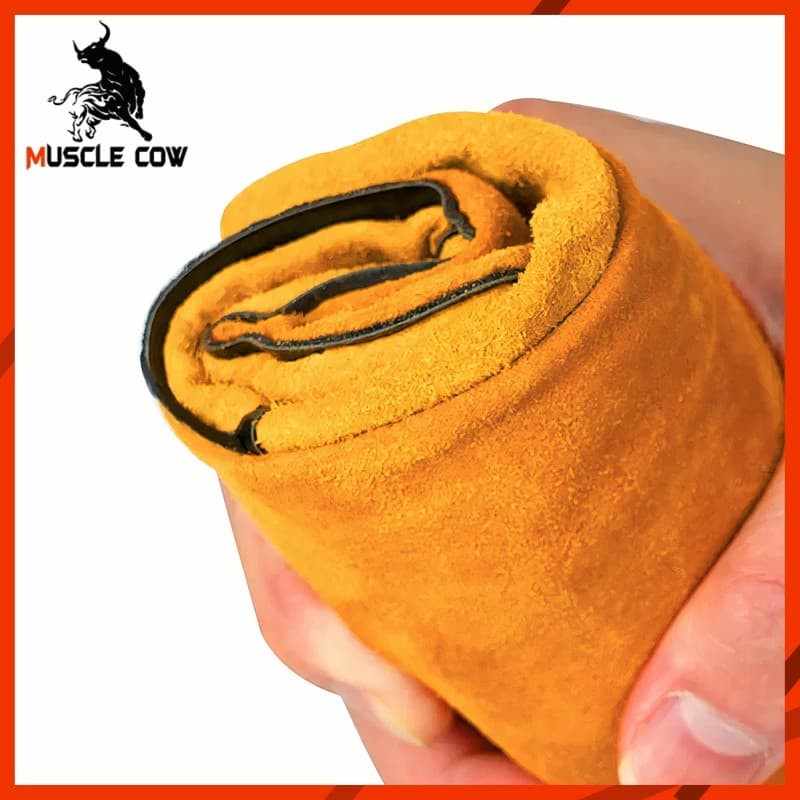 ถุงมือหนังงานเชื่อม 10.5" และ13" Muscle Cow ทำจากหนังวัวชั้นที่ 2 ทั้งชิ้น เบาและสามารถระบายอากาศได้ดี รูปที่ 4