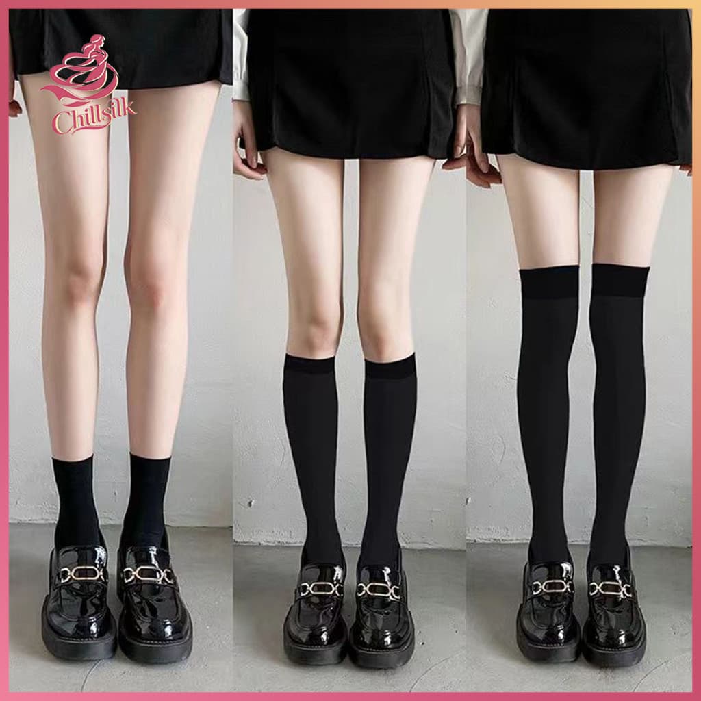 จากไทยJk ถุงเท้ายาวถึงเข่า ผ้ากํามะหยี่ ลายทาง สีขาว ดํา สไตล์วิทยาลัยสไตล์ญี่ปุ่น สไตล์โลลิต้า รูปที่ 1