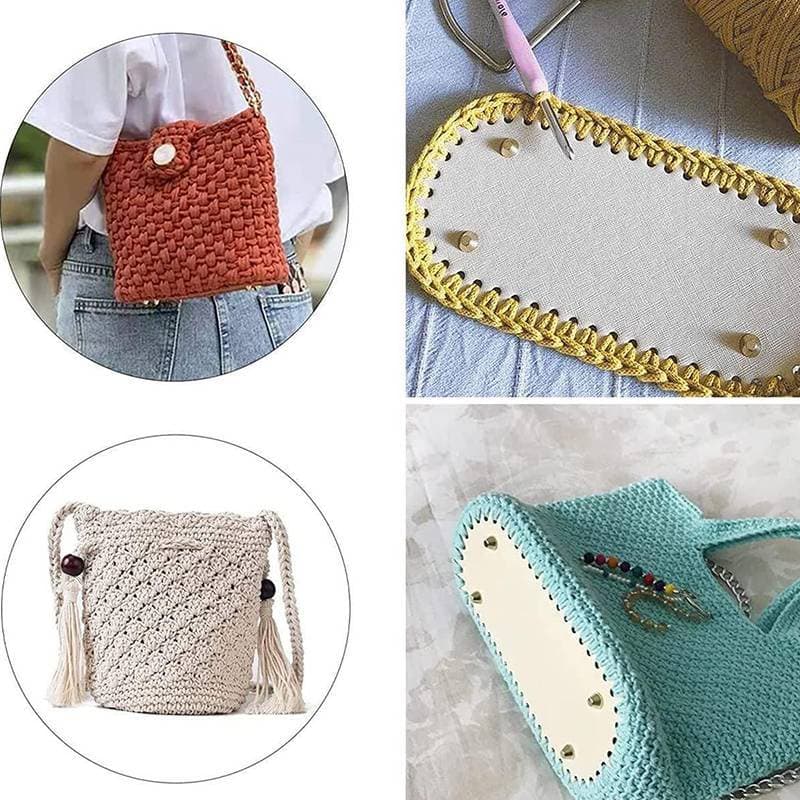 { WWTH } 22*10 ซม.ด้านล่างยาวสําหรับกระเป๋าถัก PU หนังกระเป๋าฐาน Handmade ด้านล่างมีรู Diy กระเป๋าถักโครเชต์ด้านล่างอุปกรณ์เสริม รูปที่ 8