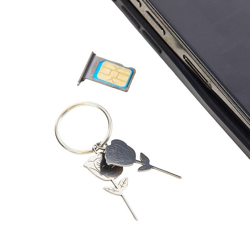 2 ชิ้น/เซ็ต Rose Shape เข็มสแตนเลสสําหรับสมาร์ทโฟนซิมการ์ดถาดกําจัด Eject Pin Key เครื่องมือ Universal Thimble รูปที่ 7