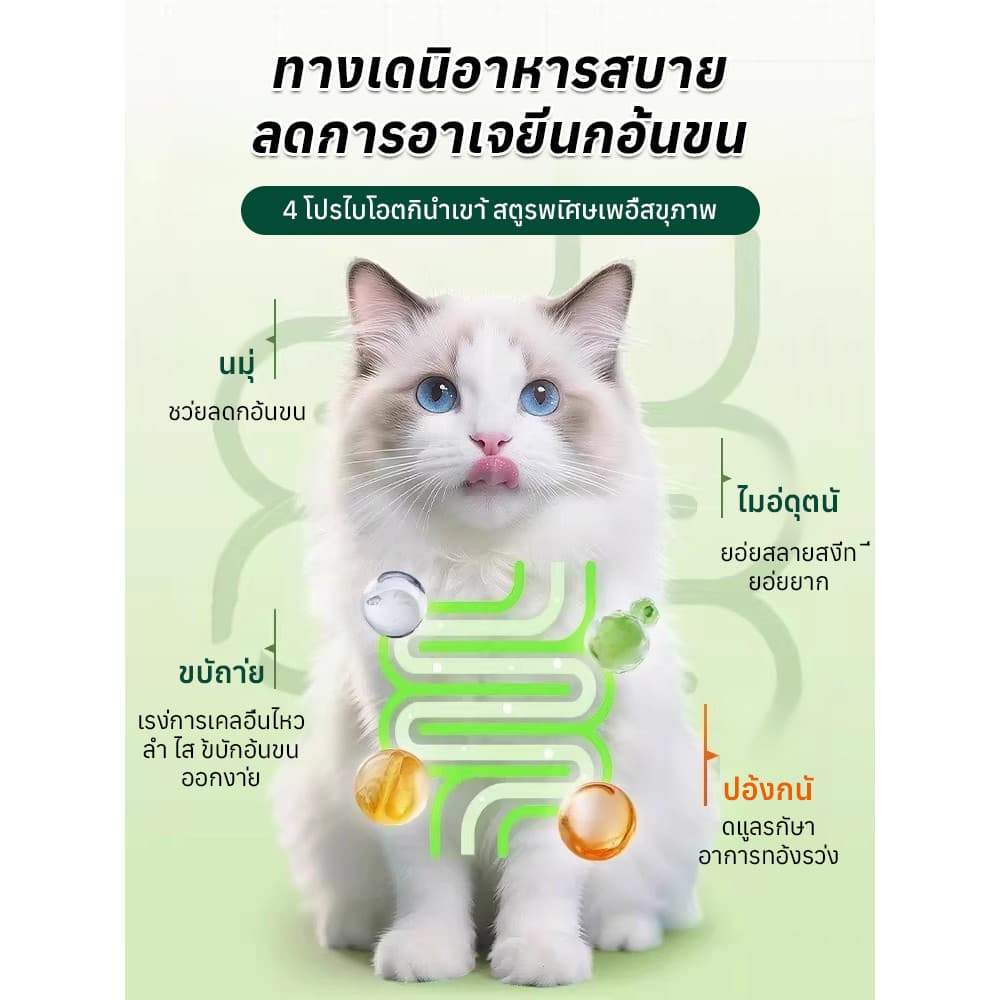 สินค้าขายดี อาหารเสริมแมว ช่วยลดปัญหาก้อนขนในแมว ช่วยย่อยอาหาร มีคุณค่าทางโภชนาการสูง เหมาะสำหรับแมวทุกสายพันธุ์และทุกช่วงวัย รูปที่ 3
