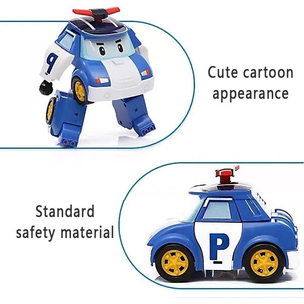 ของเล่นเด็ก Robocar Poli รถตำรวจ รถดับเพลิง รถพยาบาล หุ่นยนต์เปลี่ยนรูป ดึงกลับ บทบาทสมมติ ทีมกู้ภัยของขวัญเด็ก รูปที่ 6
