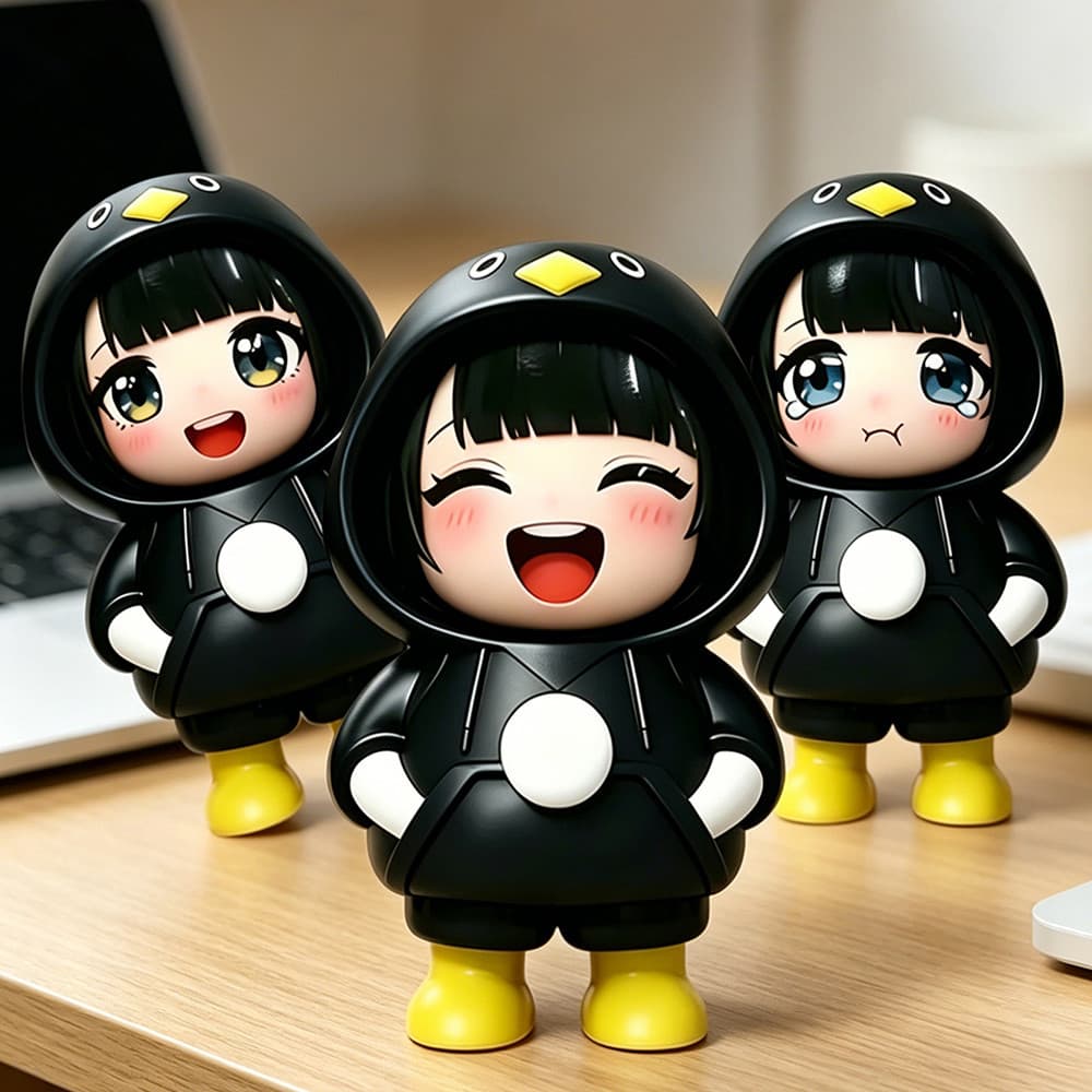 Gugu Gaga Penguin Face เปลี่ยนของเล่นตุ๊กตา Arknights: Endfield Endmin น่ารักสนุกพวงกุญแจอินเทรนด์กระเป๋าเครื่องประดับจี้ รูปที่ 1