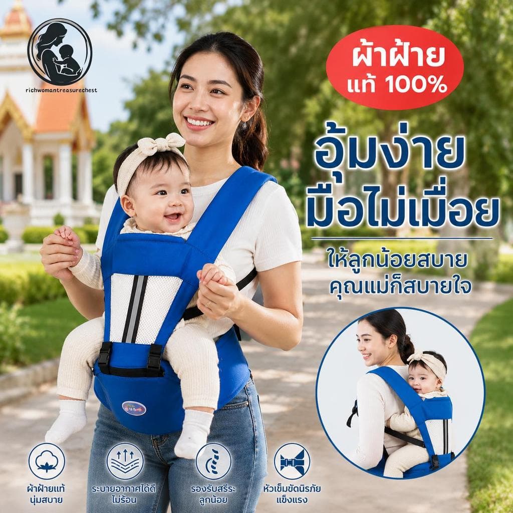 0-36เดือน เป้อุ้มเด็ก มีที่นั่งที่นั่งคาดเอว แบบมีที่นั่ง แยกได้ เป้อุ้มลูก Ergonomic Carrier รูปที่ 1