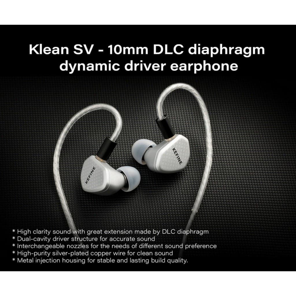 KEFINE Klean SV 3.5 หูฟัง IEMs ไดรเวอร์ไดนามิก 10mm ไดอะแฟรม DLC รูปที่ 4
