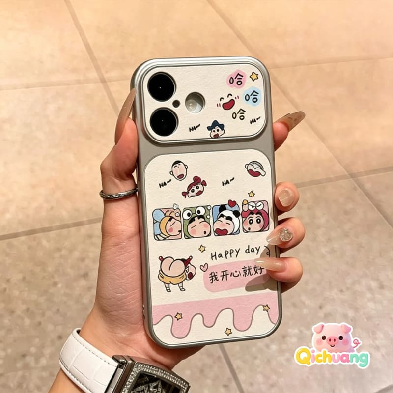 การ์ตูน Crayon Shin-chan พรีเมี่ยม PU หนังสําหรับ Vivo V70 Elite FE V60 V60E V50 V50E V40 V30 V29 V29E V27 V27 V25 V25 V25E V23 V23 V23 V23 V23E Pro ความงาม 5G สไตล์ครีม 4G INS รูปที่ 2