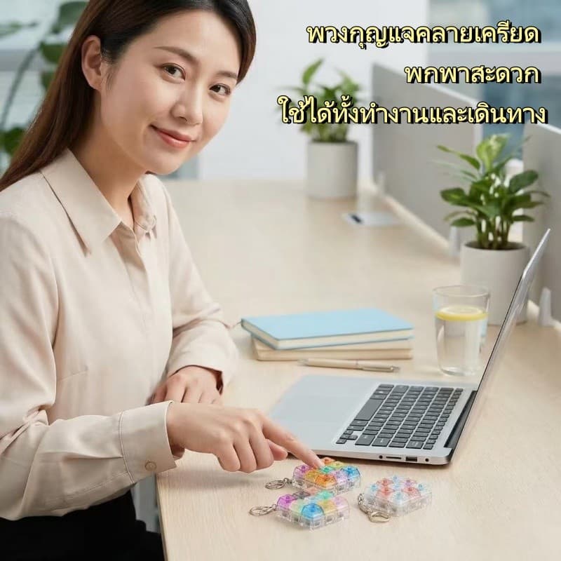 คีย์บอร์ดจิ๋ว 4/9 ปุ่ม ของเล่นคลายเครียด เสียงคลิก พวงกุญแจ ของเล่นตั้งโต๊ะ ของขวัญน่ารัก รูปที่ 6