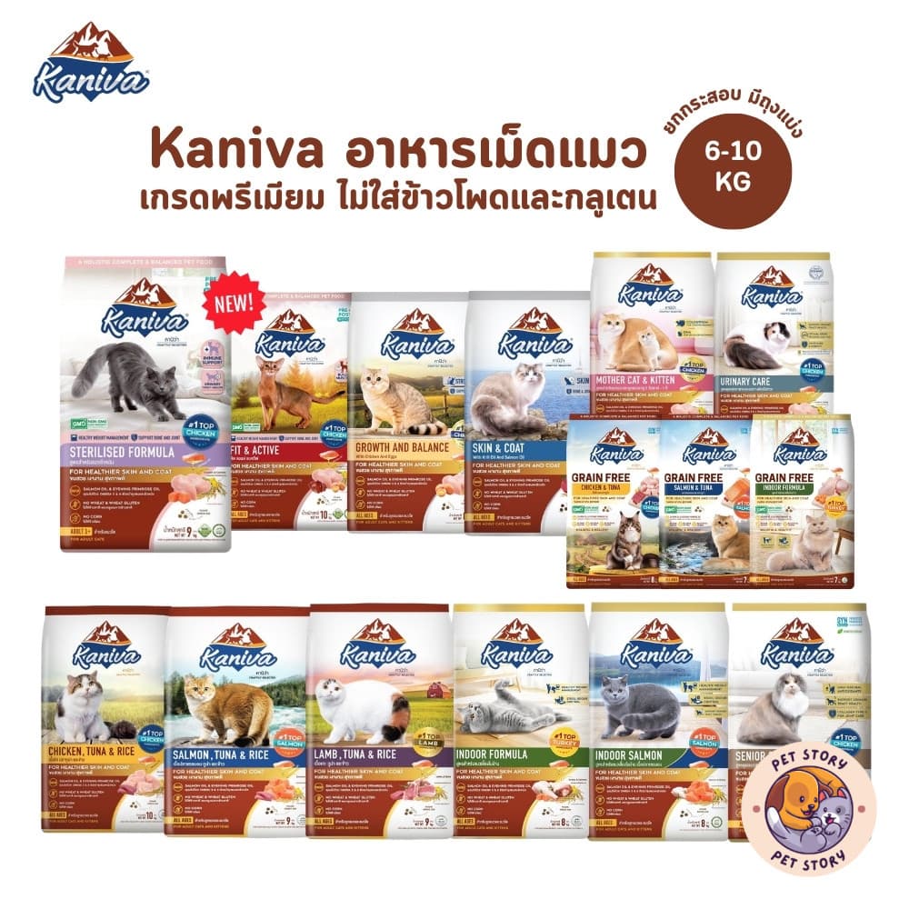 Kaniva ยกกระสอบ อาหารแมวคานิว่า อาหารเม็ดแมวโซเดียมต่ำ สำหรับทุกช่วงวัย ขนาด 6-10 kg รูปที่ 1