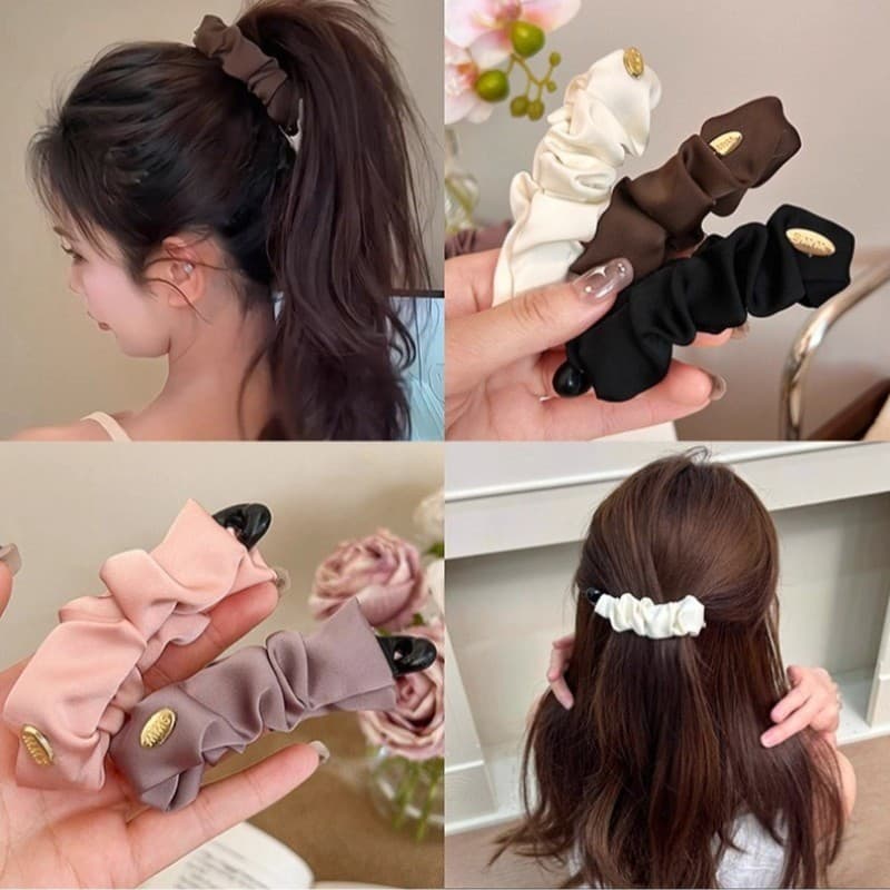 ผู้หญิงสไตล์เกาหลีคลิปผมหางม้าสูงสง่างามกล้วยบิดกิ๊บตกแต่ง รูปที่ 1