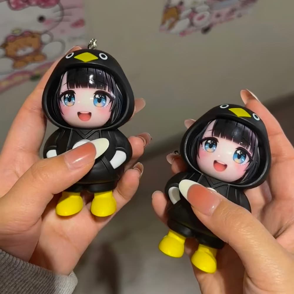 Gugu Gaga Penguin Face เปลี่ยนของเล่นตุ๊กตา Arknights: Endfield Endmin น่ารักสนุกพวงกุญแจอินเทรนด์กระเป๋าเครื่องประดับจี้ รูปที่ 6