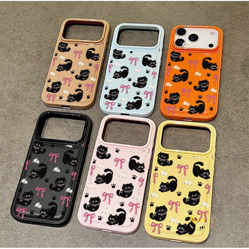 แมวผูกโบว์ รุ่นใหม่ สําหรับ iPhone 17 16 15 14 13PRO 12 12pro 11 11pro 14/15plus 17ProMax 17Pro เคสโทรศัพท์กันกระแทก รูปที่ 2
