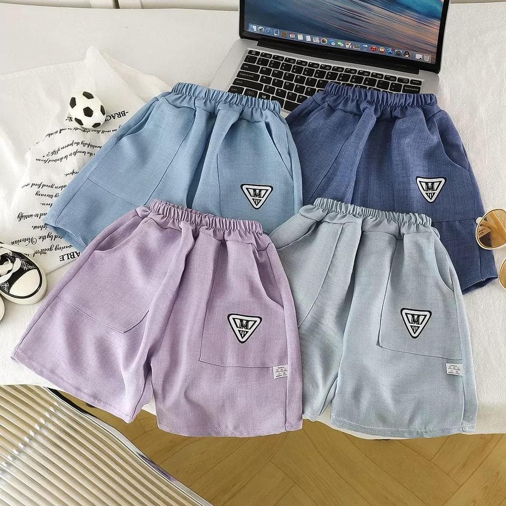 MooDeng Baby กางเกง เด็ก ชาย หญิง สีพาสเทล มีกระเป๋ากางเกง ผ้าโพลีเอสเตอร์ ขาสั้น เอวยางยืด รูปที่ 9