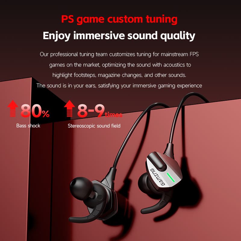SPRISE G68 หูฟังแบบมีสายสําหรับเล่นเกม Esport พร้อม 2 ไมโครโฟนเบส Latency ต่ําพิเศษ HiFi หูฟัง Universal 3.5 มม./TypeC รูปที่ 9