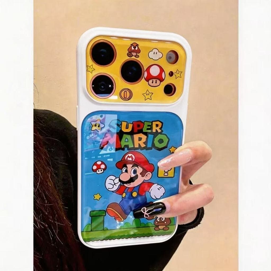 เคสโทรศัพท์หน้าต่างขนาดใหญ่เหมาะสําหรับ iPhone 11 12 13 14 15 16 17 pro max Breakthrough Mario การ์ตูนวัสดุซิลิโคน รูปที่ 3
