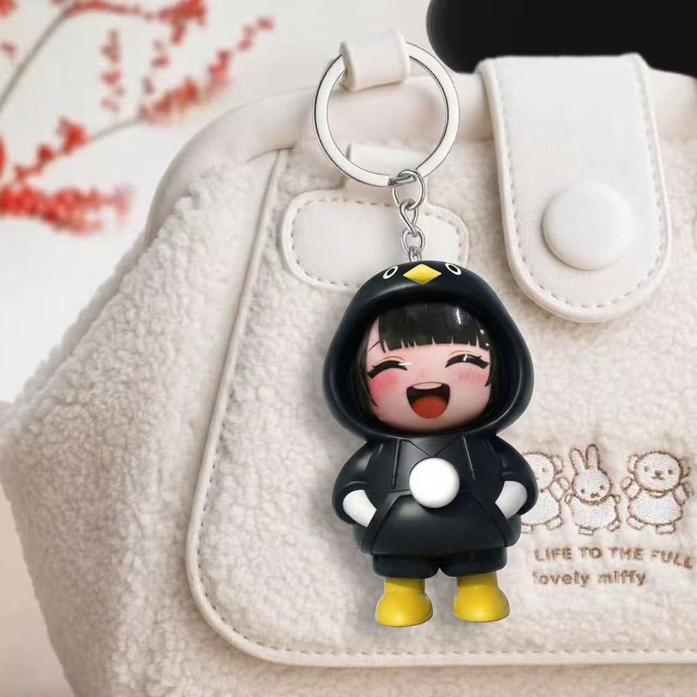 Gugu Gaga Penguin Face เปลี่ยนของเล่นตุ๊กตา Arknights: Endfield Endmin น่ารักสนุกพวงกุญแจอินเทรนด์กระเป๋าเครื่องประดับจี้ รูปที่ 8