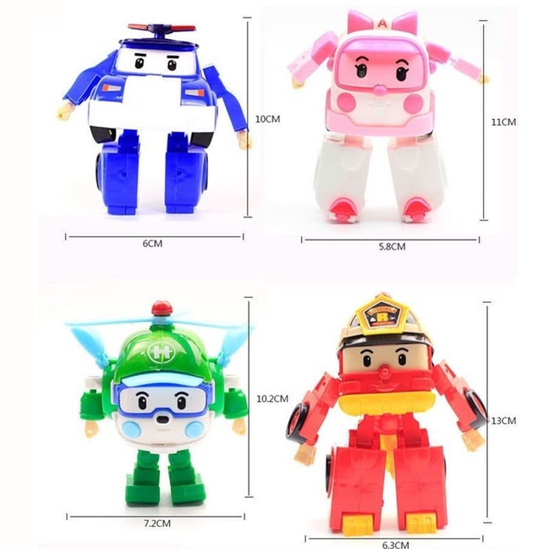 ของเล่นเด็ก Robocar Poli รถตำรวจ รถดับเพลิง รถพยาบาล หุ่นยนต์เปลี่ยนรูป ดึงกลับ บทบาทสมมติ ทีมกู้ภัยของขวัญเด็ก รูปที่ 8