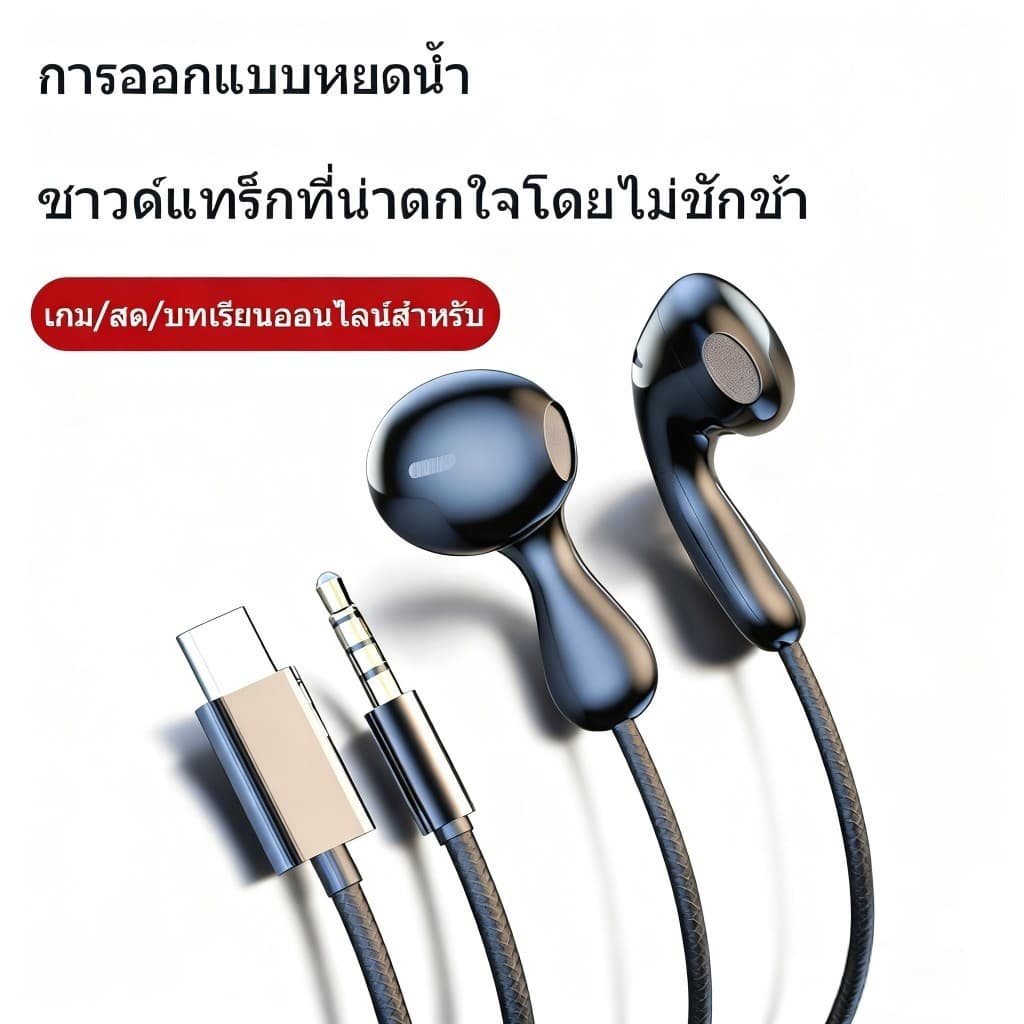 Xiaomi Samsung มม. หูฟังสายในหู Hifi สเตอริโอกีฬา Earbud หูฟังแฮนด์ฟรีหูฟังพร้อมไมโครฟ์ HD สำหรับโทรศัพท์มือถือ รูปที่ 3