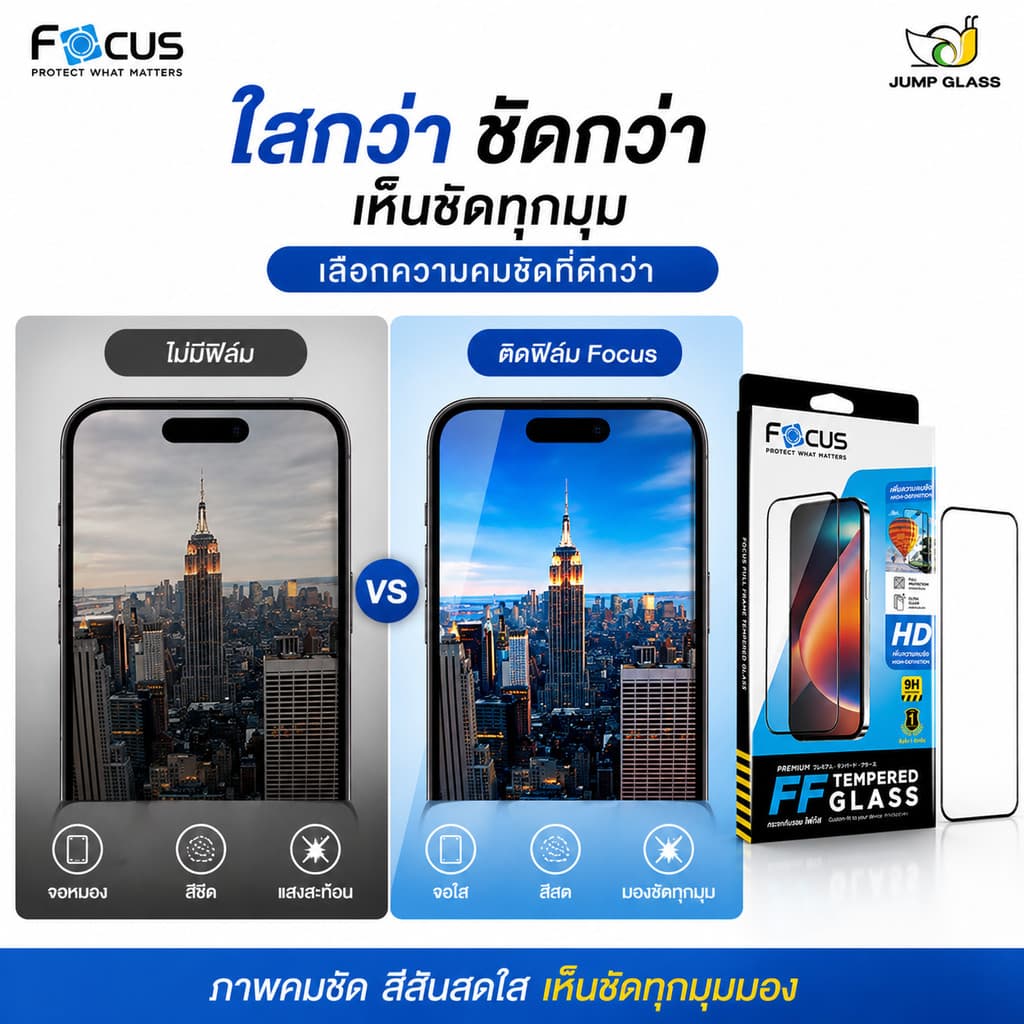 โฟกัสฟิล์มกระจกเต็มจอใส Vivo X300 Pro,Ultra,X200 FE,Y31D,Y21D,Y22s,Y16,Y22,T1x,Y35,Y100,Y03T,Y28s,Y18,Y31,Y11 รูปที่ 4