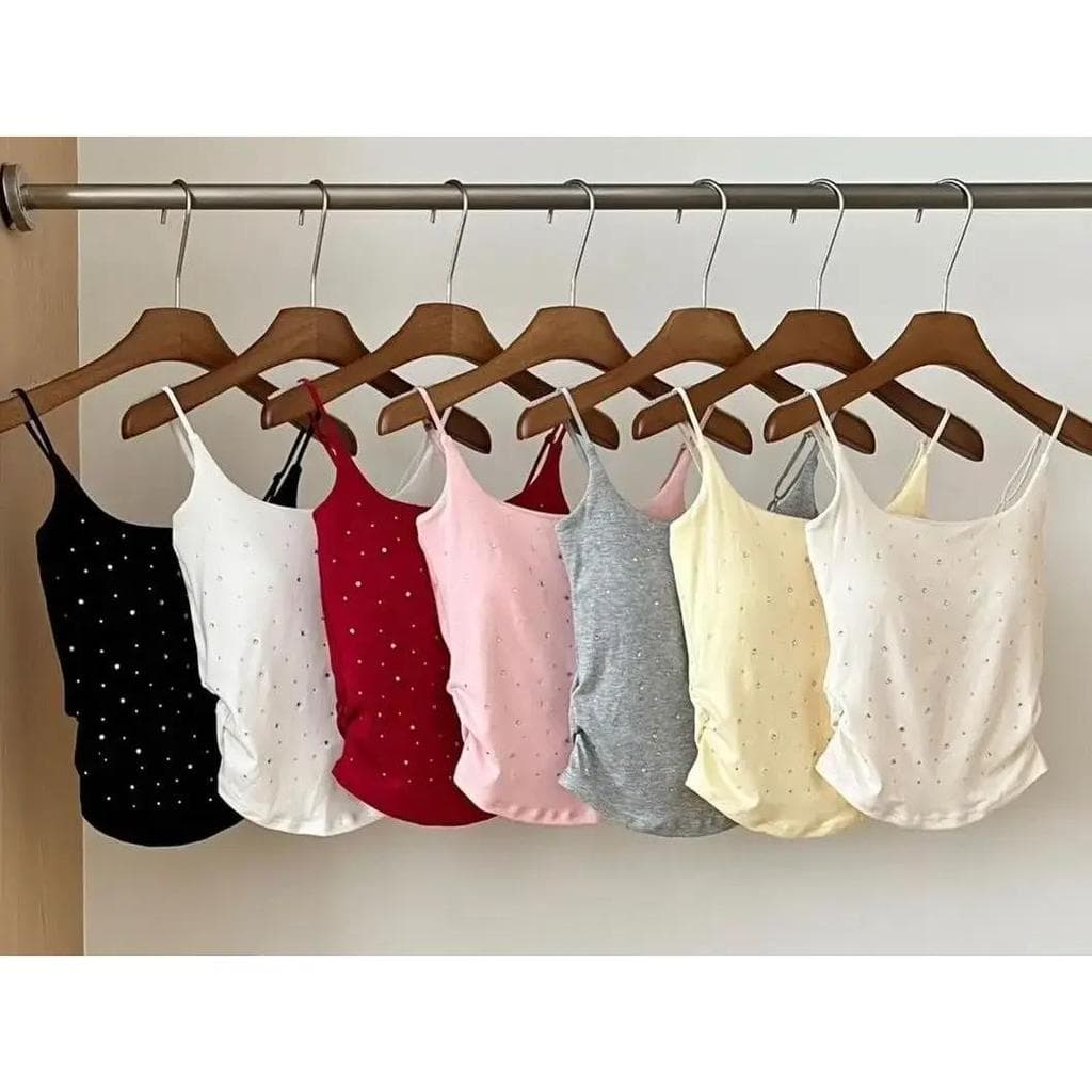 B-344 Blink top เสื้อสายเดี่ยวเพรช มีฟองน้ำในตัว มีบราซับใน รูปที่ 1