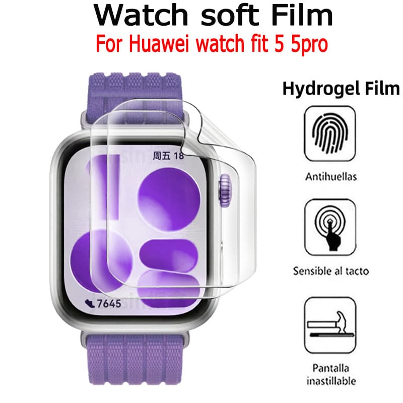 ฟิล์มไฮโดรเจล 1-3PCS ฟิล์มป้องกันหน้าจอ สําหรับ Huawei Watch Fit 5 5pro Films รูปที่ 1