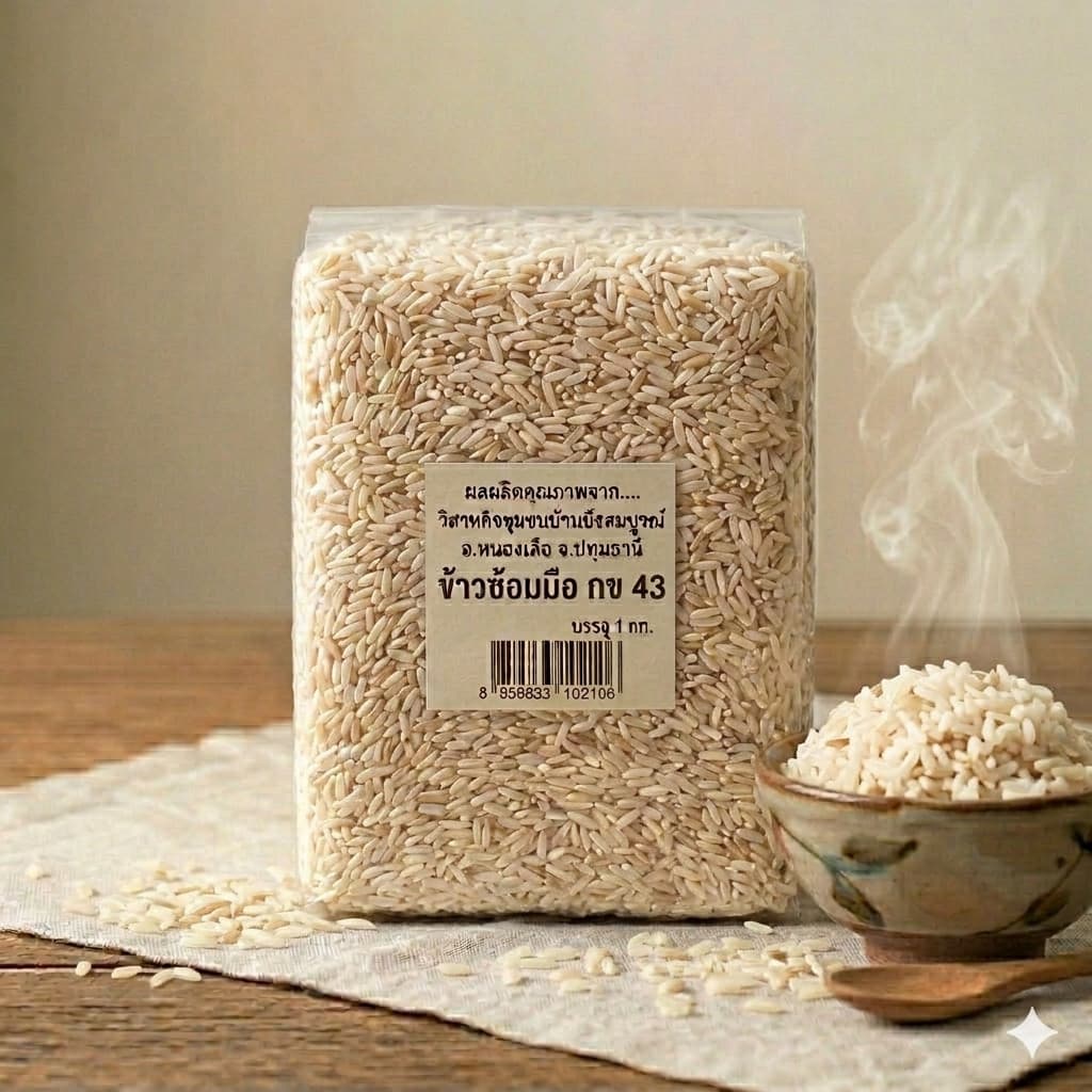 ข้าวซ้อมมือ กข43 ดัชนีน้ำตาลต่ำ Low GI ใยอาหารสูง ข้าวคุมน้ำตาล นุ่ม ทานง่าย หุงได้เลยไม่ต้องผสม 1kg รูปที่ 2
