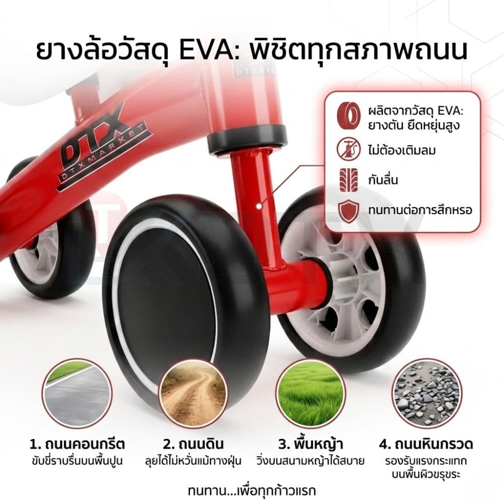 DTXmarket จักรยานเด็ก รถบาลานซ์เด็ก 4ล้อ จักรยานสมดุล จักรยานทรงตัว จักรยานขาไถ ของเล่นเด็ก รูปที่ 3