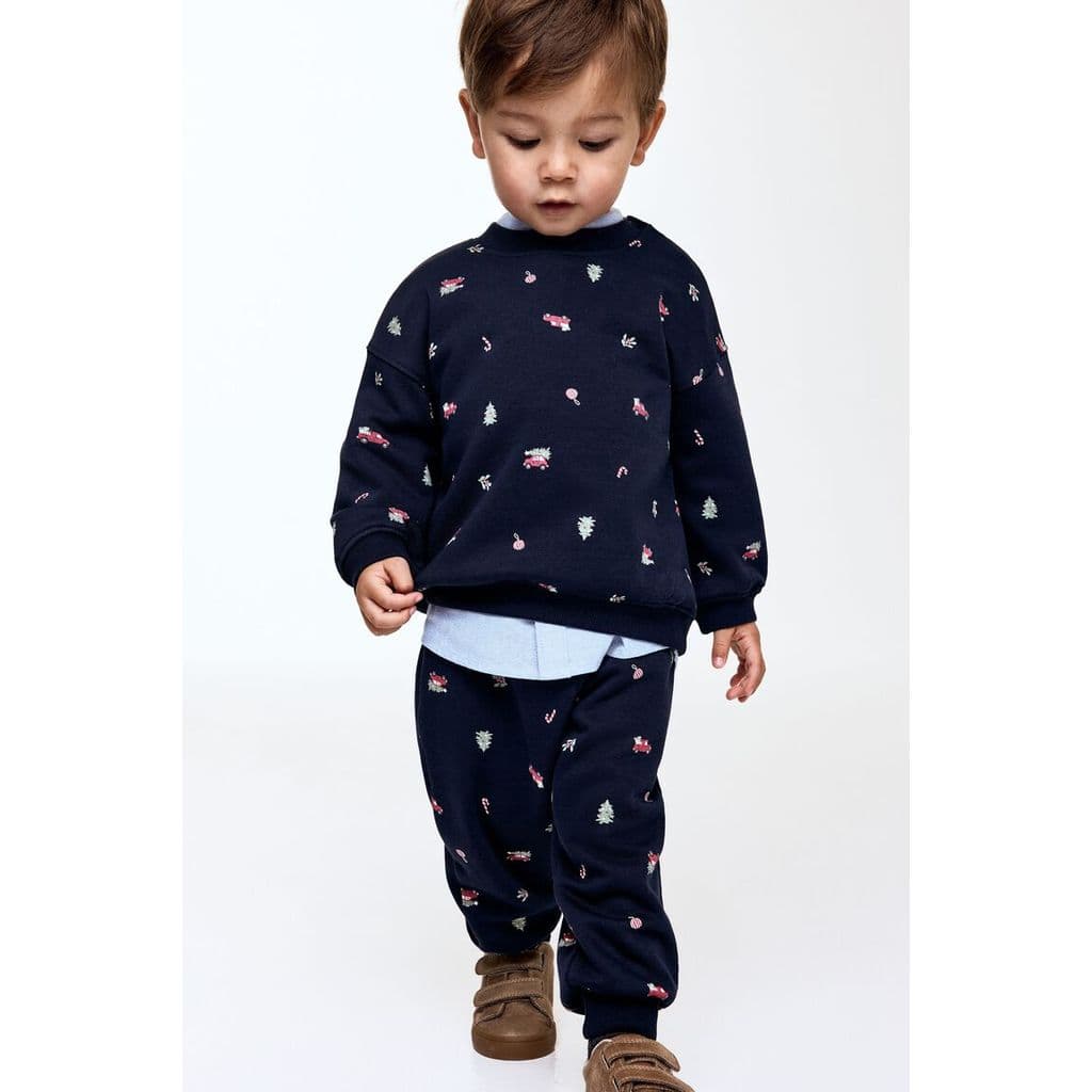 H&M ชุดเสื้อสเวตเตอร์พิมพ์ลายสองชิ้น พร้อมด้านในขนฟู Infants 2-piece printed brushed-i 1292690_3 รูปที่ 1