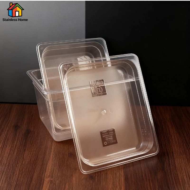 ส่งจากไทย! GN1/2- GN1/4 กล่องเก็บวัตถุดิบ Food Grade PET พลาสติก ทนร้อน-เย็น มีฝาปิด ใส่เห็น ใช้งานร้านอาหาร/บุฟเฟ่ต์ รูปที่ 3