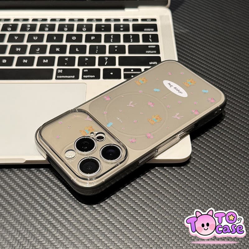 เคสไอโฟน16 เหมาะสำหรับ IPhone 12 11 17 15 14 13 Pro MAX 15 Plus Air เคสโทรศัพท์โปร่งใสลายดอกไม้และหมีเท็ดดี้ รูปที่ 7
