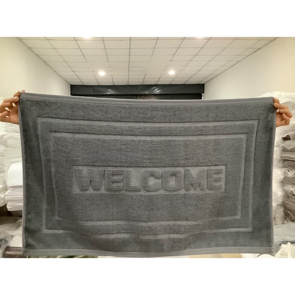 ผ้าเช็ดเท้าโรงแรม 70x45cm 8ปอนค์ welcome/ลายเท้า ดูดซับน้ำนุ่มไม่ลื่น ผ้าฝ้ายหนาขึ้น Bathrooms Carpets รูปที่ 6