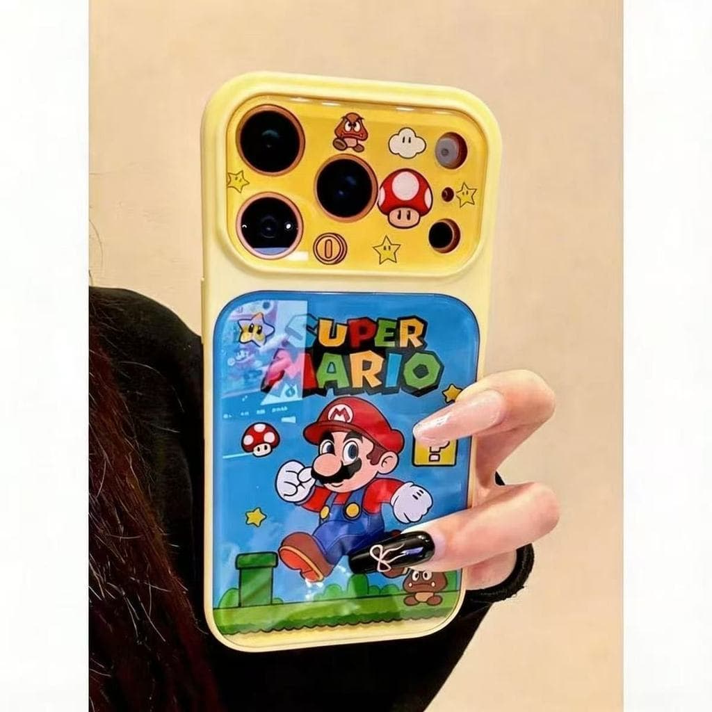 เคสโทรศัพท์หน้าต่างขนาดใหญ่เหมาะสําหรับ iPhone 11 12 13 14 15 16 17 pro max Breakthrough Mario การ์ตูนวัสดุซิลิโคน รูปที่ 2