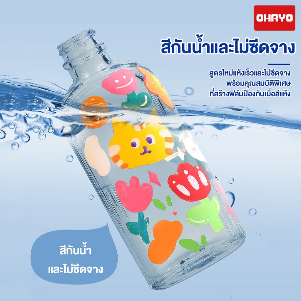 ปากกาอะคริลิค ปากกามาร์กเกอร์อะคริลิค 12/24/36/48/60/80สี สามารถเขียนบนแก้ว พลาสติก หรือโลหะได้ marker pen รูปที่ 6