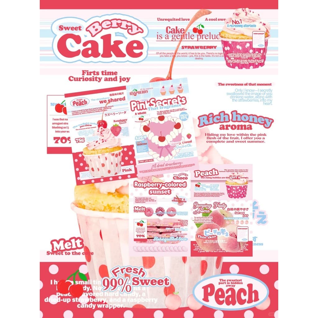 22ชิ้น/เซ็ตหวานเบอร์รี่เค้กปิดผนึกสติกเกอร์การ์ดอวยพรชุดวัสดุบรรจุภัณฑ์ ทําเอง ตกแต่ง รูปที่ 8