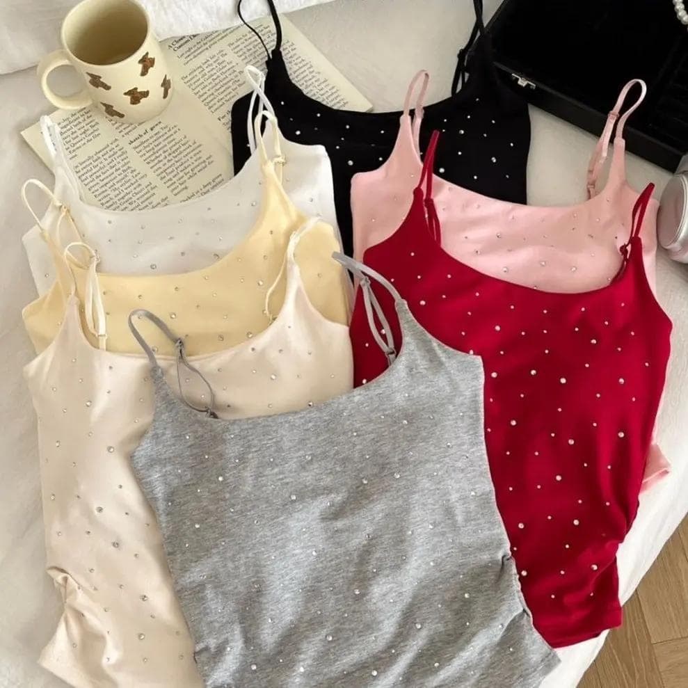 B-344 Blink top เสื้อสายเดี่ยวเพรช มีฟองน้ำในตัว มีบราซับใน รูปที่ 2