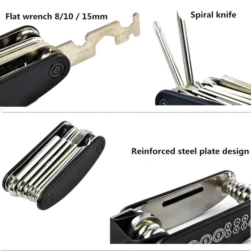 Rideon ชุดเครื่องมือซ่อมจักรยาน 16 IN 1 แบบพกพา Bike Repair Tool Kit ชุดประแจและไขควง รูปที่ 6