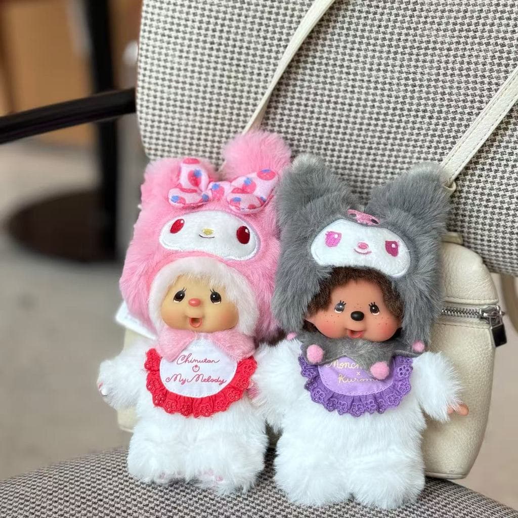 จัด 15 ซม. พวงกุญแจตุ๊กตา Monchhichi, My Melody Monchhichi, Kuromi Monchhichi สําหรับแฟน/แฟน/เด็ก รูปที่ 4
