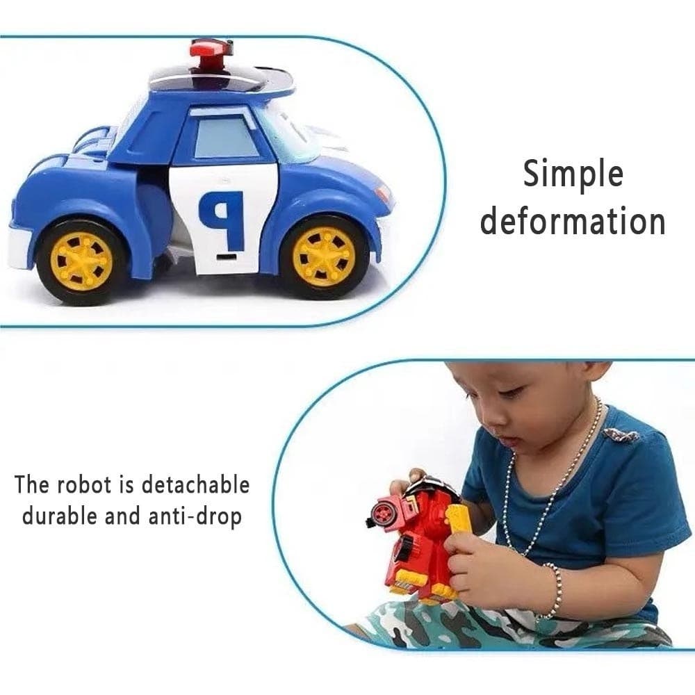ของเล่นเด็ก Robocar Poli รถตำรวจ รถดับเพลิง รถพยาบาล หุ่นยนต์เปลี่ยนรูป ดึงกลับ บทบาทสมมติ ทีมกู้ภัยของขวัญเด็ก รูปที่ 7