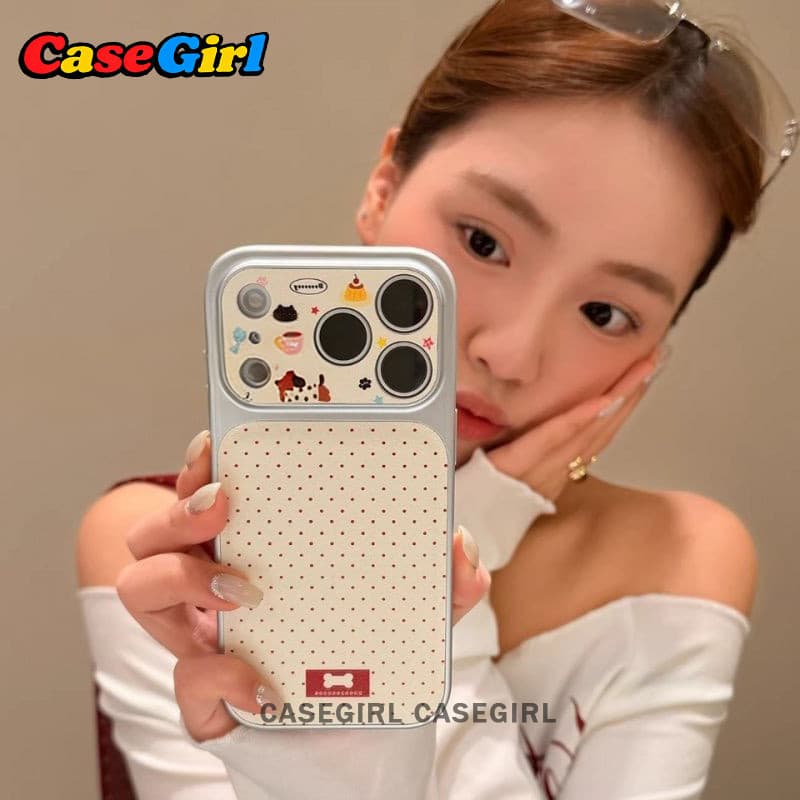 เคสไอโฟน iPhone 15 11 13 16 17 14 12 Pro Max 16 15 14Plus คิ้วฮิต ลายจุดด่างดำสุนัขน่ารัก อินส์ กันกระแทก รูปที่ 6