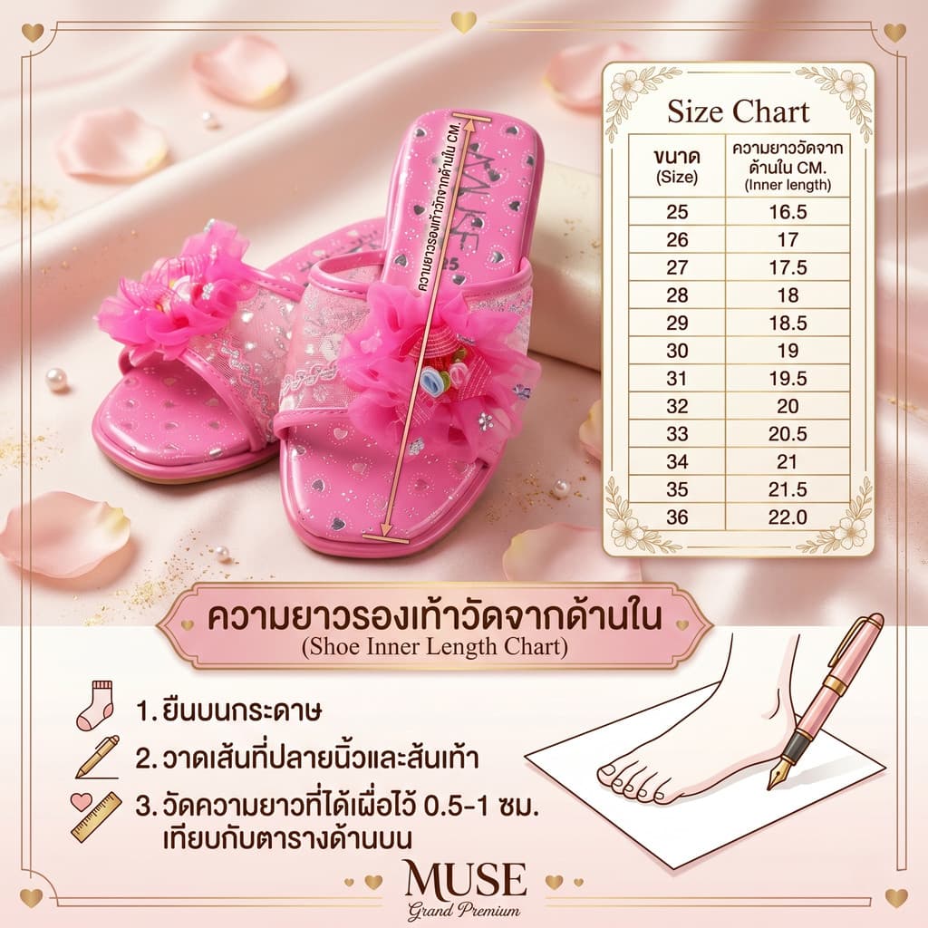 รองเท้าเจ้าหญิงส้นแก้ว สำหรับเด็กผู้หญิง ตกแต่งดอกไม้สุดน่ารัก รองเท้าสวมส้นสูงเด็ก ใส่สบาย รุ่น Princess รูปที่ 2