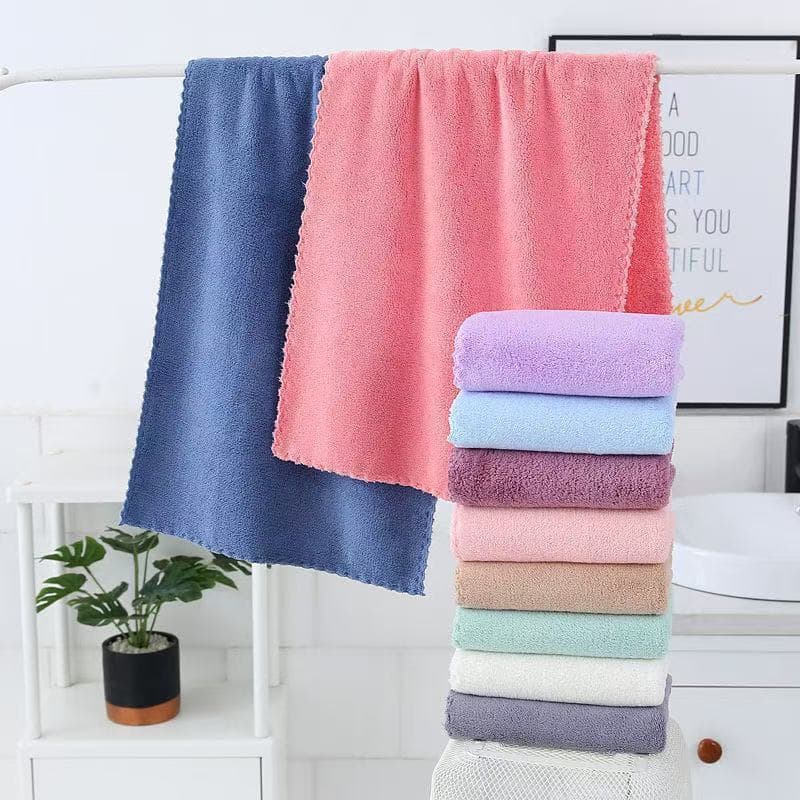 ผ้าขนหนูนาโน เช็ดตัว Towel เนื้อผ้าหนา นุ่ม สีสดใส สามารถเลือกสีได้ ขนาด middle 30*60cm รูปที่ 2