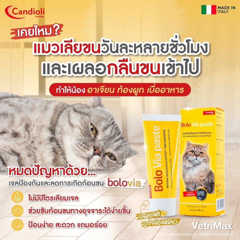 Candioli : BoloVia เจลป้องกันและกำจัดก้อนขน สำหรับแมว จากประเทศอิตาลี 50 g. รูปที่ 7