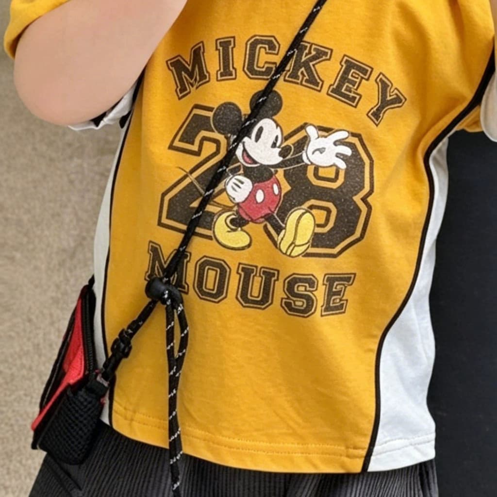 ฤดูร้อนเด็กน่ารักการ์ตูนสีจับคู่แขนสั้นเสื้อยืดเด็กผ้าฝ้ายแท้หลวมครึ่งแขนด้านบน รูปที่ 5