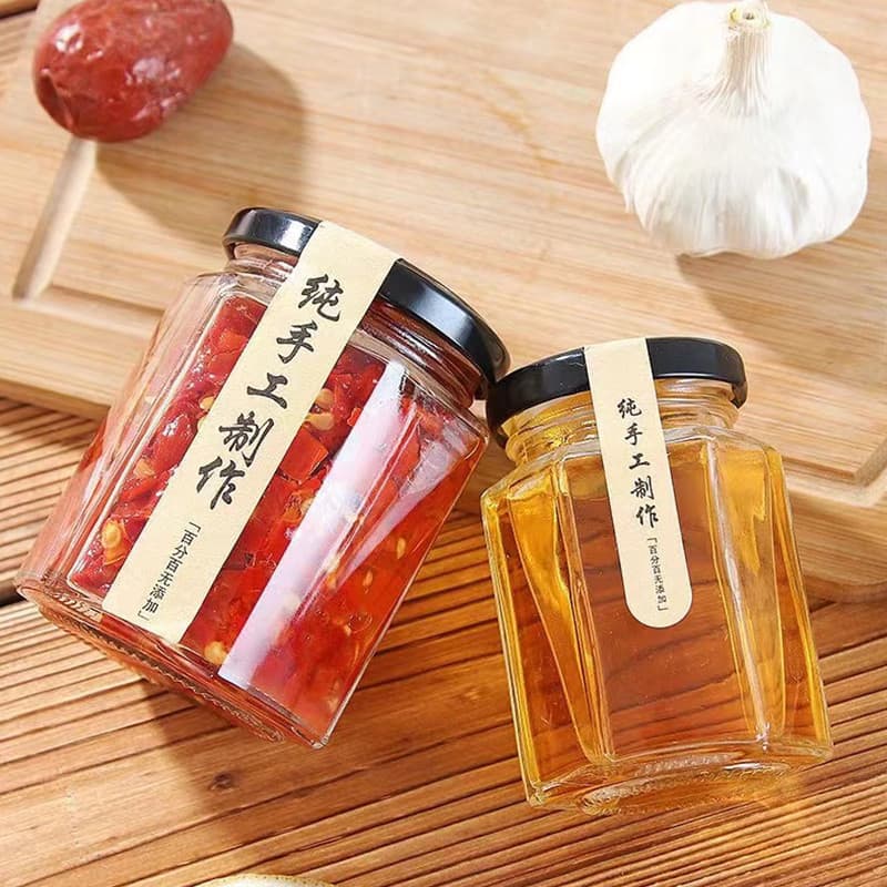HOME ขวดแก้วใส่น้ำพริก ทรงพุดดิ้ง ฝาเกลียวปิดสนิท ความจุ 45/65/80/180/280/380/730ml หลายขนาด รูปที่ 3
