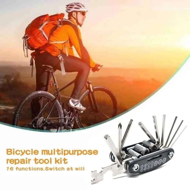 Rideon ชุดเครื่องมือซ่อมจักรยาน 16 IN 1 แบบพกพา Bike Repair Tool Kit ชุดประแจและไขควง รูปที่ 4