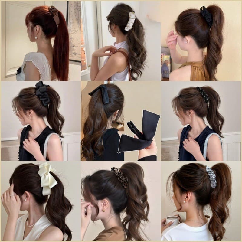 ผู้หญิงสไตล์เกาหลีคลิปผมหางม้าสูงสง่างามกล้วยบิดกิ๊บตกแต่ง รูปที่ 3