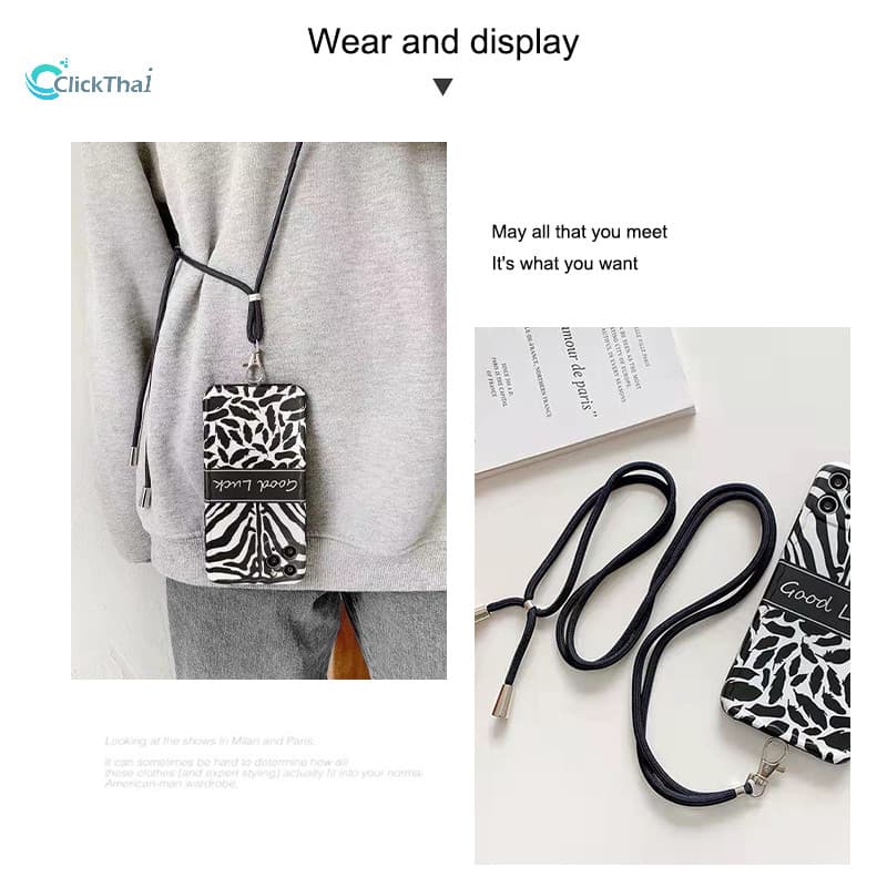 สายเชือกคล้องโทรศัพท์มือถือ ป้องกันการสูญหาย -cross Body Phone Case Lanyard No-hole Lanyard สายคล้องคอโทรศัพท์แบบปรับได้ รูปที่ 7