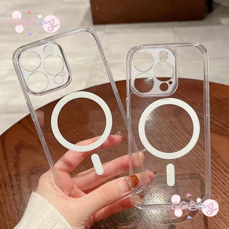 เคสไอโฟน17สำหรับ iPhone 17 AIR 11 13 14 15 16 Pro Max 15 16 7 Plus X XR XS Max เคสชาร์จแม่เหล็กใสแบบเต็มรูปแบบเรียบง่าย รูปที่ 8