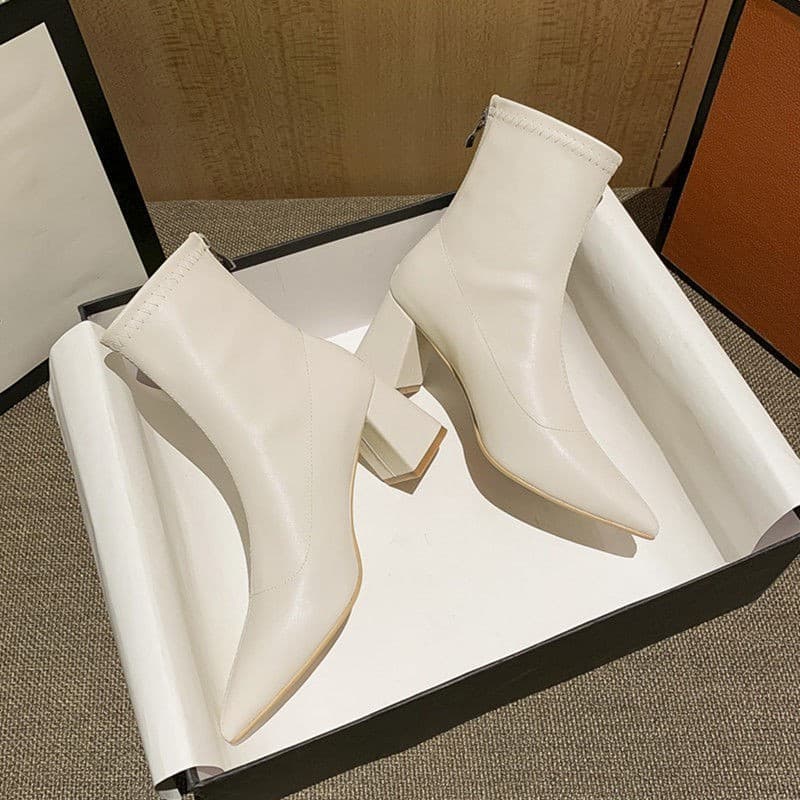 martin boots รองเท้าบูทแฟชั่นส้นสูง มีปลายแหลม สำหรับผู้หญิง รูปที่ 3